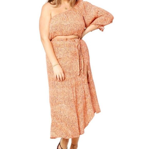 NWT L*Space Ashlyn Skirt Women's Size XL Swim Cover Up Orange Animal Print NEW - Picture 1 of 12